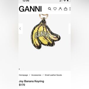 Ganni Joy Banana Key Ring- new in plastic